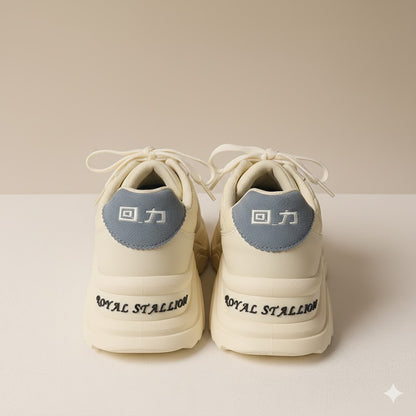 Stylish Beige "Royal Stallion" Sneakers For Girls
